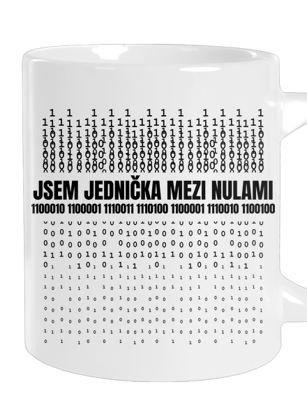 Jednička mezi nulami velký hrnek White