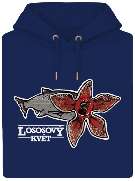 Lososový květ unisex mikina premium Navy