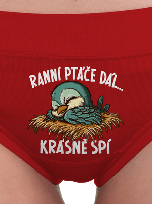 Ranní ptáče spí dámské kalhotky Red Mal