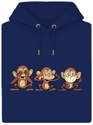 Opičky unisex mikina premium Navy