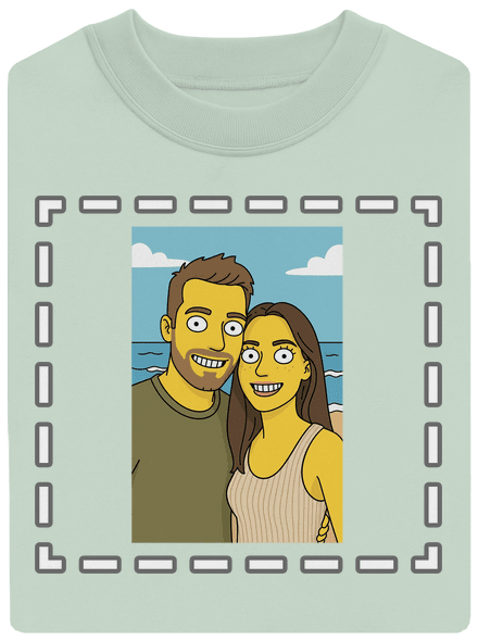 Simpsonovi z vlastní fotky unisex mikina bez kapuce Blush Mint