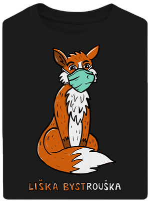 Liška Bystrouška unisex tričko oversized Black