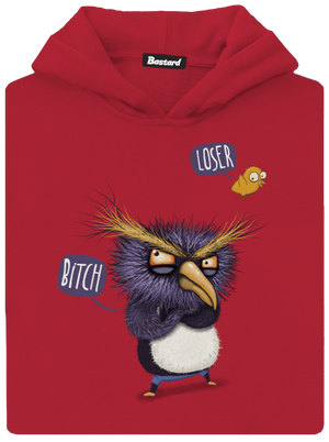 Tučňák prostě nelétá dětská mikina klokanka Fire Red