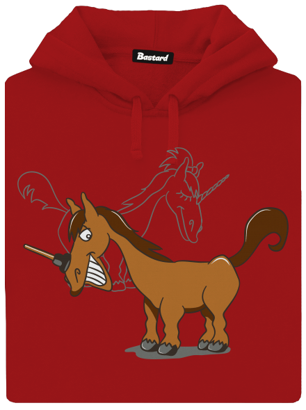Jednorožec dámská mikina klokanka Red Mal