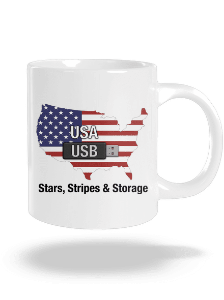 USA a USB velký hrnek White