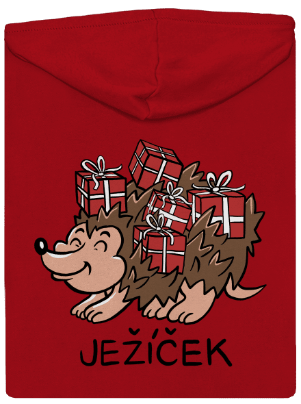 Ježíček pánská mikina na zip Red