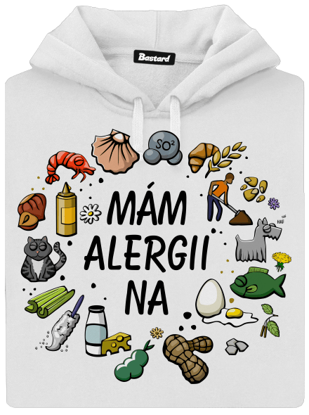 Mám alergii na... + fix dámská mikina klokanka White