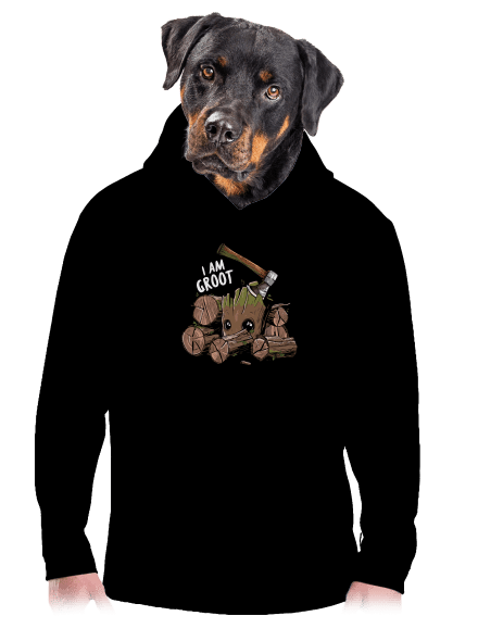 I Am Groot pánská mikina klokanka Black