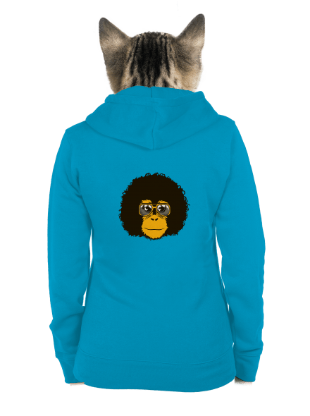 Retro opičák dámská mikina na zip Blue Atol