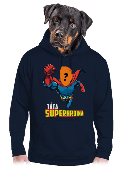 Táta superhrdina pánská mikina klokanka Navy