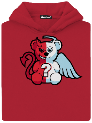 Anděl vs. ďábel dětská mikina klokanka Fire Red