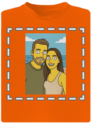 Simpsonovi z vlastní fotky dětské sportovní tričko Neon Orange