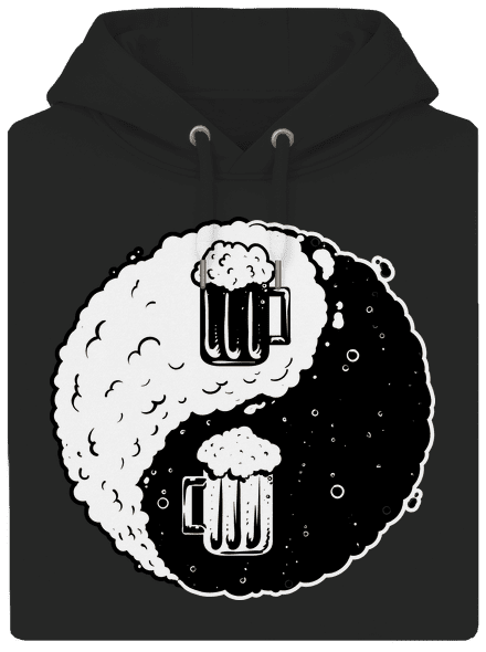 Jin Jang pivo unisex mikina premium Dark Black