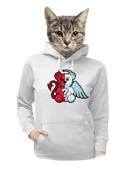Anděl vs. ďábel dámská mikina klokanka White