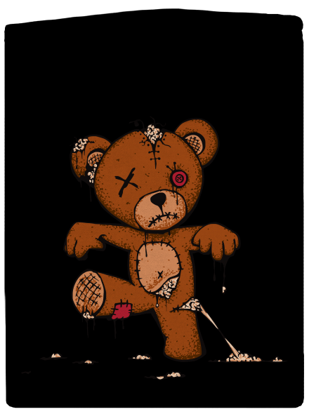 Zombie teddy dámská mikina na zip Black