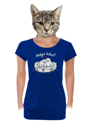 Miluju tulení dámské tričko s lemem Royal Blue Mal