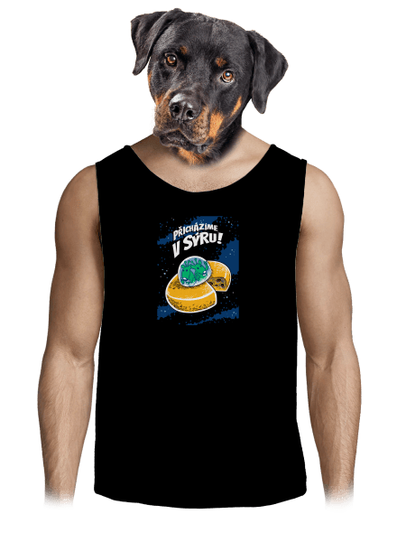 Přicházíme v sýru pánské tílko Black