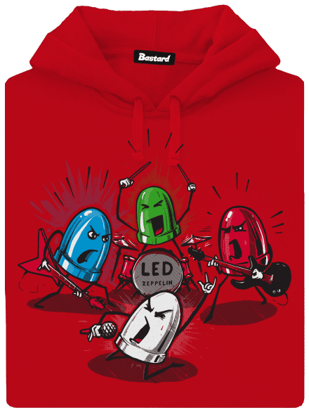 Led Zeppelin pánská mikina klokanka Red