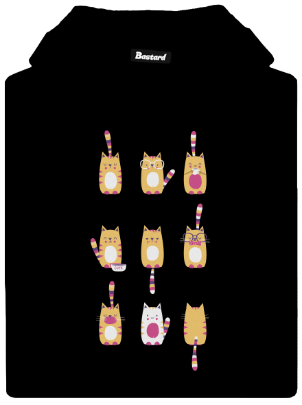 Meow pánská mikina klokanka Black