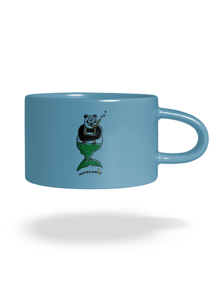 Mořská panda hrnek makronka Blue Macaron