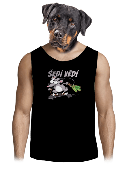 Šedí vědí - myšák pánské tílko Black