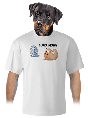 Super kérka unisex tričko oversized White