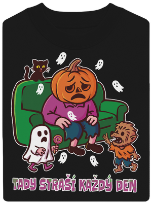 Tady straší každý den unisex mikina bez kapuce Black