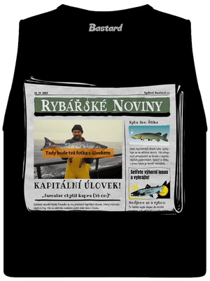 Rybářské noviny dámské tílko volné Black