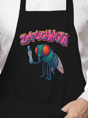 Zmouchnutá zástěra Black