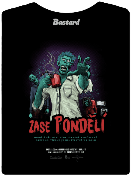 B13: Zase pondělí dámské tričko s lemem Black
