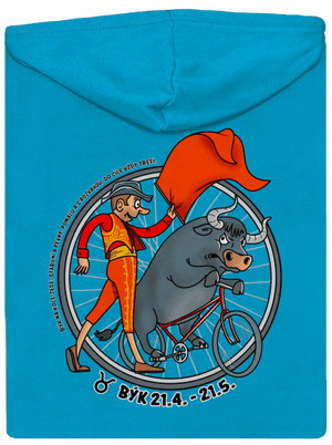 Cyklistický horoskop: Býk dámská mikina na zip Blue Atol