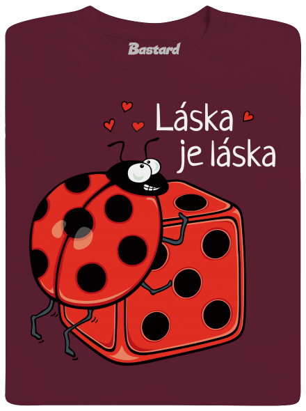 Láska je láska pánské tričko Burgundy