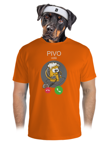 Pivo volá pánské sportovní tričko Neon Orange