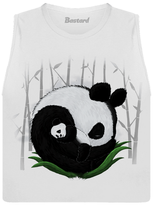 Dvě spící pandy dámské tílko volné White