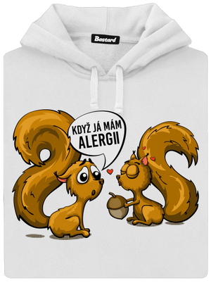 Alergická veverka dámská mikina klokanka White