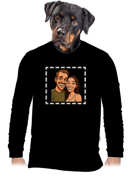 Karikatura z vlastní fotky pánské dlouhý rukáv Black