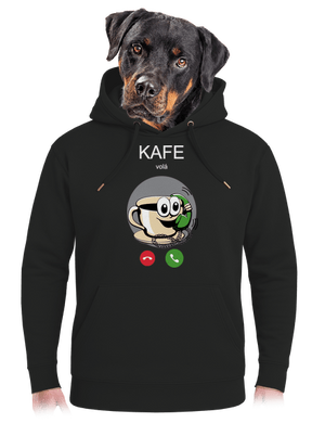 Kafe volá unisex mikina premium Dark Black