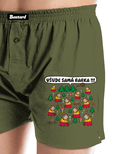 Všude samá babka pánské trenky Khaki