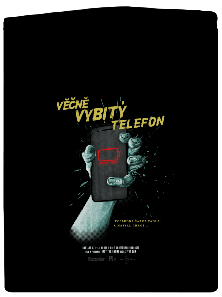B13: Vybitý telefon pánská mikina na zip Black