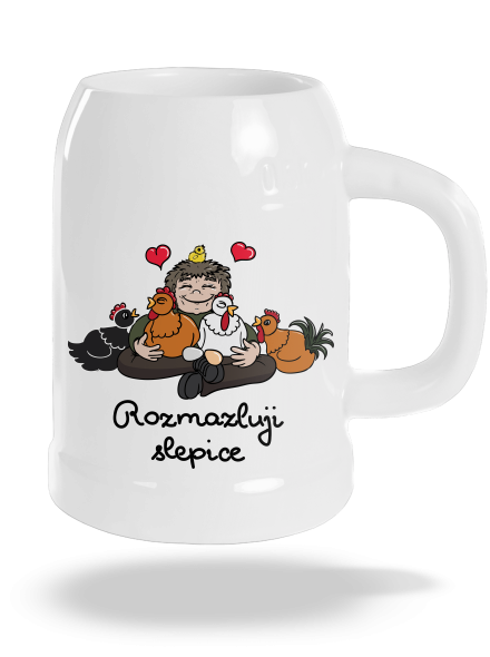 Rozmazluji slepice půllitr White