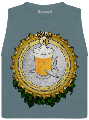 Pivní horoskop: Ryba dámské tílko volné Heather Deep Teal