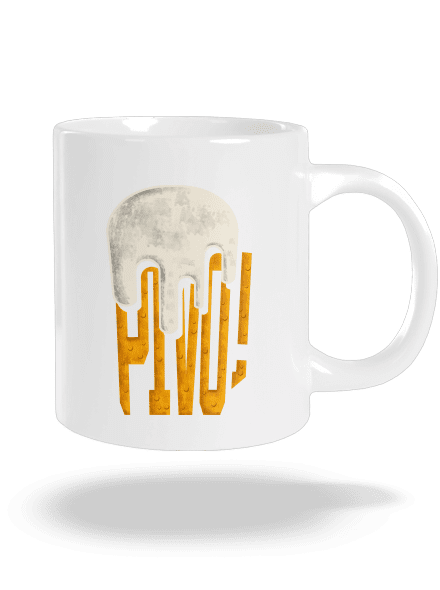 Nápis Pivo velký hrnek White