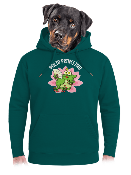Polib princeznu a prince unisex mikina premium Emerald Green