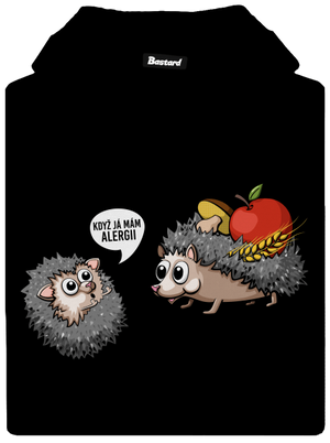 Alergický ježek pánská mikina klokanka Black