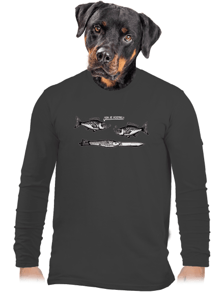 Vostrá rybička pánské dlouhý rukáv Dark Grey