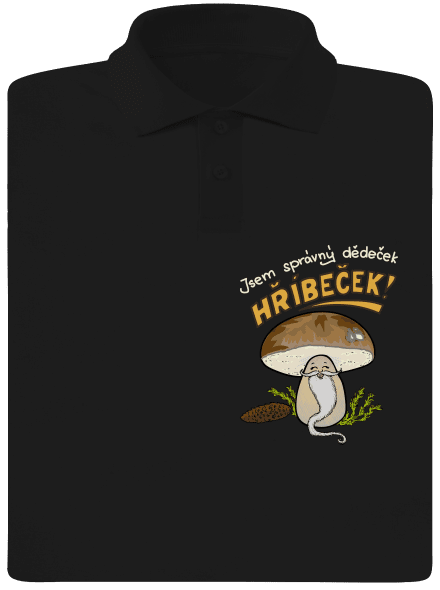 Babka a hříbeček pánská polokošile Black