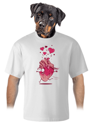 Zamilovaná srdíčka unisex tričko oversized White