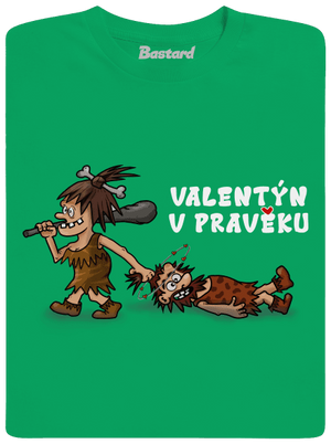 Valentýn v pravěku dětské tričko Kelly Green