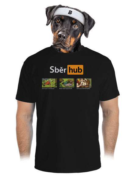 Sběr hub pánské sportovní tričko Black