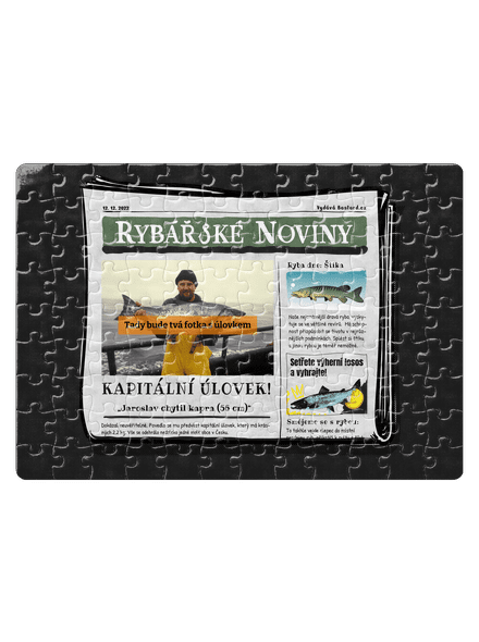 Rybářské noviny puzzle White